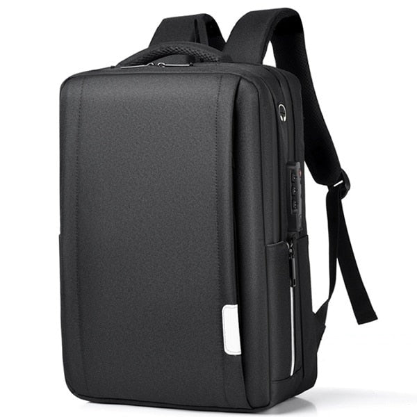 Anti Theft Travel Pack Laptop Backpack, USB Power Plug, Black/Blue/Gray