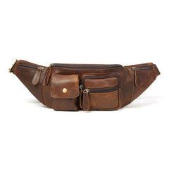 Preston Fanny Pack Waist Bag Crossbody Bag, Leather, Brown, One Size