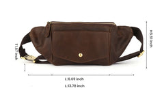 Regal Fanny Pack Crossbody Sling Bag, Leather, Brown/Coffee, One Size