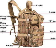 Waterproof Tactical Backpack Military Pack Assault Backpack, 30 Liters