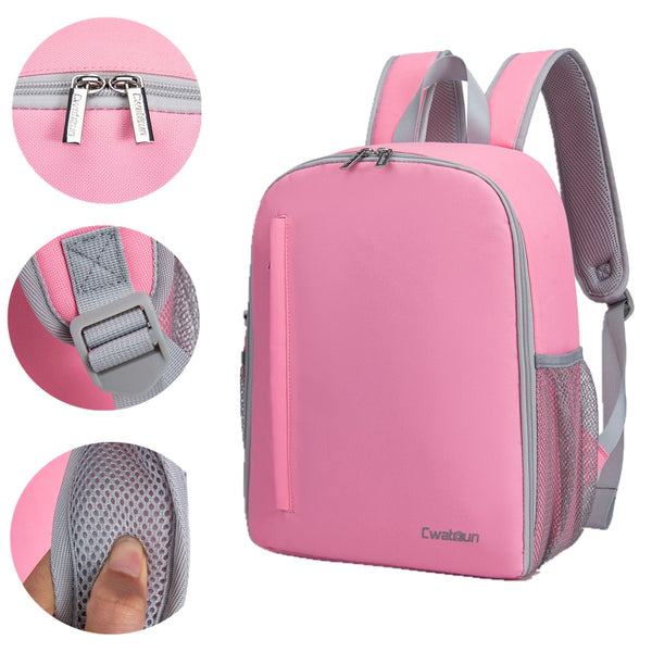 Women's Camera & Lens Backpack, DSLR Camera Backpack, Pink, 14 inches