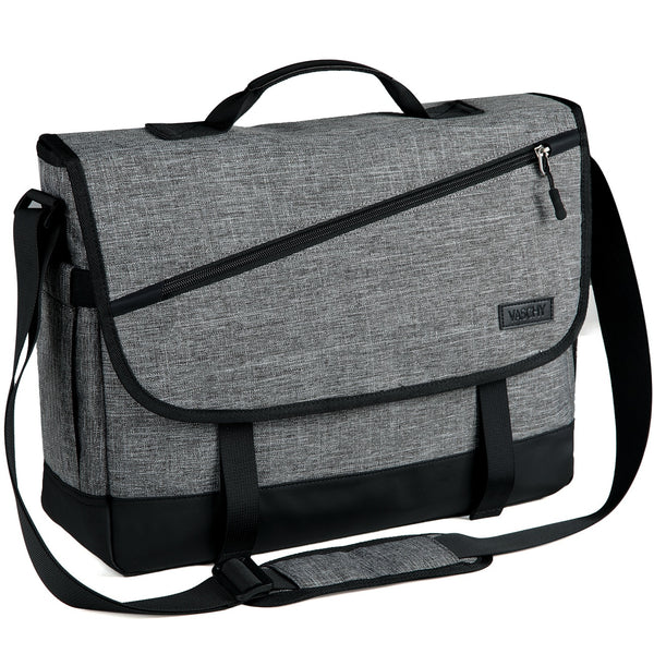 Laptop Carrying Bag Messenger Bag Shoulder Bag, Black/Gray, 15 inches