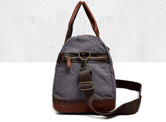 Waxed Canvas & Leather Overnighter Duffel Bag, Army Green/Gray/Khaki