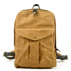 Regal Waxed Canvas Backpack, Army Green/Black/Gray/Navy/Khaki, One Size