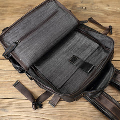 Leather Transit Backpack 14 inches Laptop Backpack, Black/Brown/Maroon