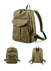 Regal Waxed Canvas Backpack, Army Green/Black/Gray/Navy/Khaki, One Size