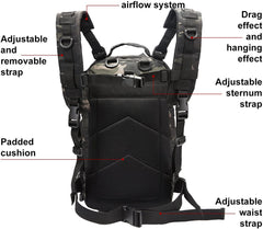 Waterproof Tactical Backpack Military Pack Assault Backpack, 30 Liters