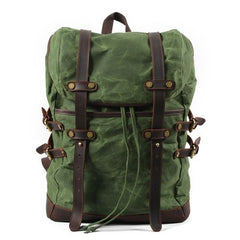 Waxed Canvas & Leather Transport Backpack Laptop Backpack, 15.6 inches