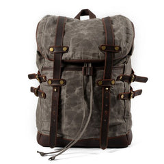 Waxed Canvas & Leather Transport Backpack Laptop Backpack, 15.6 inches