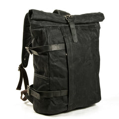 Adventurer Backpack, Waxed Canvas, Army Green/Black/Khaki, 14 inches