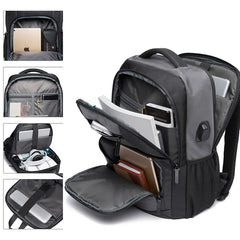 Waterproof Travel Backpack Laptop Carrying Pack, Black/Gray, 15 inches