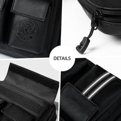 All Black Casual Crossbody Bag Small Messenger Bag Shoulder Bag for Men