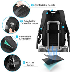 Expandable 25L Transport Backpack 15.6-inches Laptop Backpack in Black