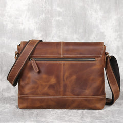 Vintage Leather Messenger Bag 13-inches Laptop Carrying Bag, Black/Brown