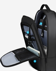 Compact Backpack 15.6-inches Laptop Backpack in Black - USB Power Plug