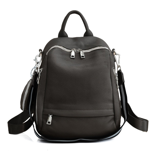 Majestic Backpack & Shoulder Bag for Women - Pebbled Leather - Black