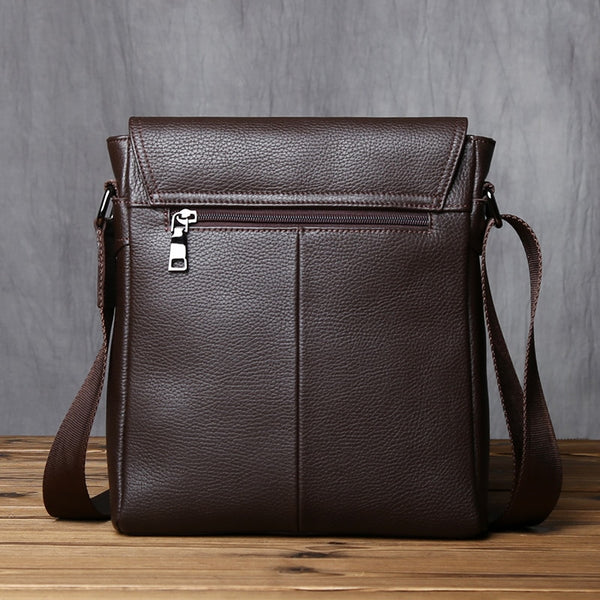 Deluxe Leather Crossbody Bag Tablet Bag Messenger Bag - Black/Blue/Brown