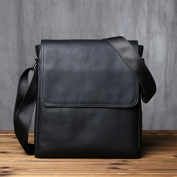 Deluxe Leather Crossbody Bag Tablet Bag Messenger Bag - Black/Blue/Brown