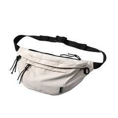 Oversized Oxford Sling Bag Soft Crossbody Bag with Tassels - Black/White