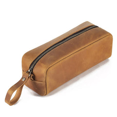 Jetset Leather Clutch Bag Essentials Bag Zipper Shut Wristlet- One Size