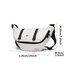 Urban All-Rounder Crossbody Bag Tablet Bag Messenger Bag - Black/White