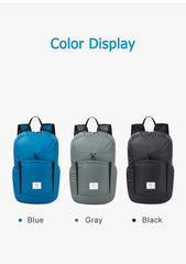 Ultralight Waterproof Backpack Foldable Backpack, Black/Blue/Gray, 25L