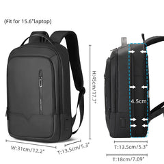 Expandable 25L Transport Backpack 15.6-inches Laptop Backpack in Black