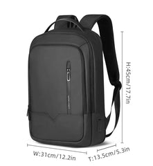 Compact Backpack 15.6-inches Laptop Backpack in Black - USB Power Plug