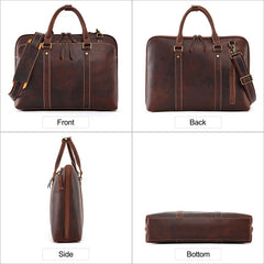 Belfort Leather Business Case Document & Laptop Bag, Brown, 15 inches