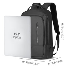 Compact Backpack 15.6-inches Laptop Backpack in Black - USB Power Plug