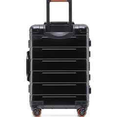 Deluxe Hard Shell Luggage Spinner Suitcase, Black/Silver, 20/24 inches