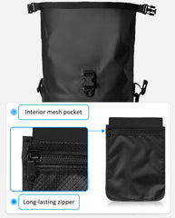 Waterproof All-Black Motorcycle Backpack 35L Travel Dry Bag, One Size