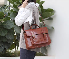 Sleek Hybrid Vegan Leather Flapover Satchel Backpack with Shoulder Strap