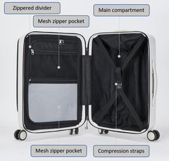 20 inches Hard Side Carry-On Wheeled Luggage Business Rolling Suitcase