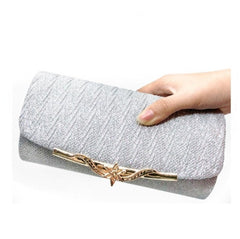 Snap-Shut Evening Glitter Clutch Bag Sequin Handbag with Shoulder Strap