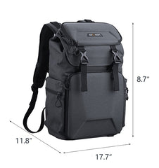 Shockproof Lid Backpack with Zippered Compartment for Camera and Lens