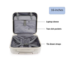 Polycarbonate Cabin Rolling Luggage with Lockable Zippers 16/18 inches