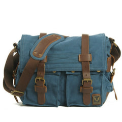 Versatile Leather Saddle Canvas Camera Bag Messenger Bag Shoulder Bag