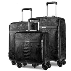 16/20/24 inches Crocodile Embossed Rolling Luggage Suitcase Trolley Box