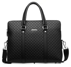 Double Layered Vegan Leather Business Briefcase Laptop Bag, Two Sizes