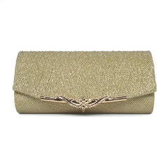 Snap-Shut Evening Glitter Clutch Bag Sequin Handbag with Shoulder Strap