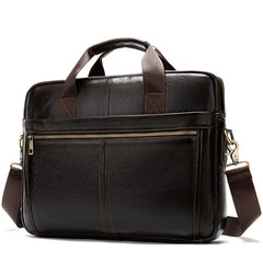 Men’s Work and Travel Leather Briefcase with 14 inches Computer Storage