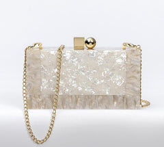 Luxury Uptown Marbling Hard Shell Clutch Bag All-Weather Shoulder Bag