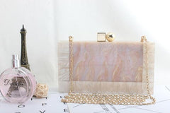 Luxury Uptown Marbling Hard Shell Clutch Bag All-Weather Shoulder Bag