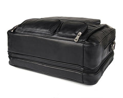 Voyager Leather Jumbo Briefcase 17 inches Laptop Carrying Case for Men