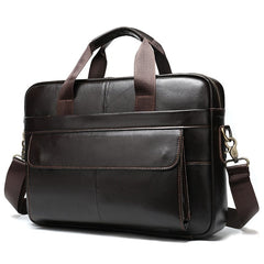 Men’s Work and Travel Leather Briefcase with 14 inches Computer Storage