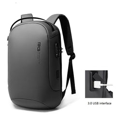 Laptop Carrying Backpack with USB Charging Port, Black/Gray, 15 inches