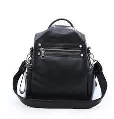 Elegant Multipurpose Vegan Leather Hybrid Top Zip Backpack Shoulder Bag