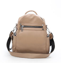 Elegant Multipurpose Vegan Leather Hybrid Top Zip Backpack Shoulder Bag