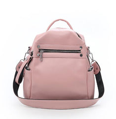 Elegant Multipurpose Vegan Leather Hybrid Top Zip Backpack Shoulder Bag